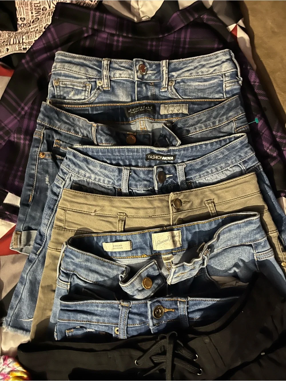 Nike Women’s Jean Shorts in Light Blue and Tan